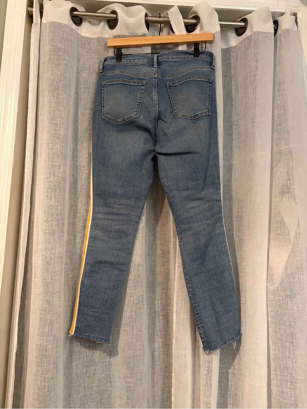 GAP Blue Ankle Jeans with Yellow Side Stripe - Picture 3 of 10